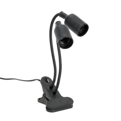 Lámpara de mesa flexible con clip para el cultivo de plantas PLANTY 2xE27/30W/230V negro