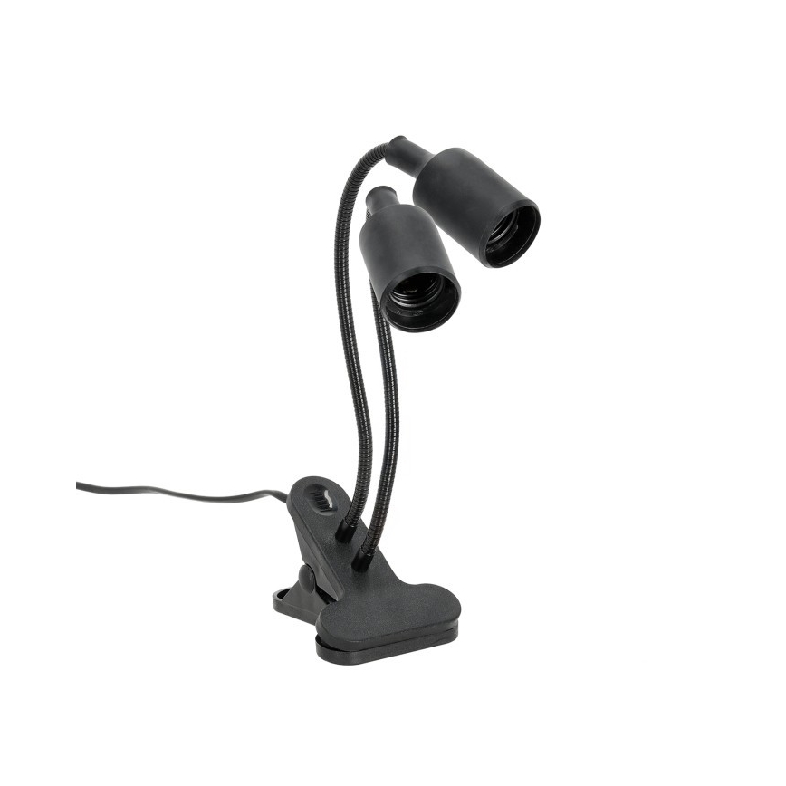 Lámpara de mesa flexible con clip para el cultivo de plantas PLANTY 2xE27/30W/230V negro