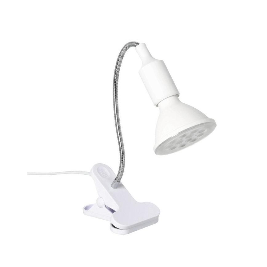 Lámpara de mesa flexible con clip para cultivo de plantas PLANTY 1xE27/30W/230V blanca