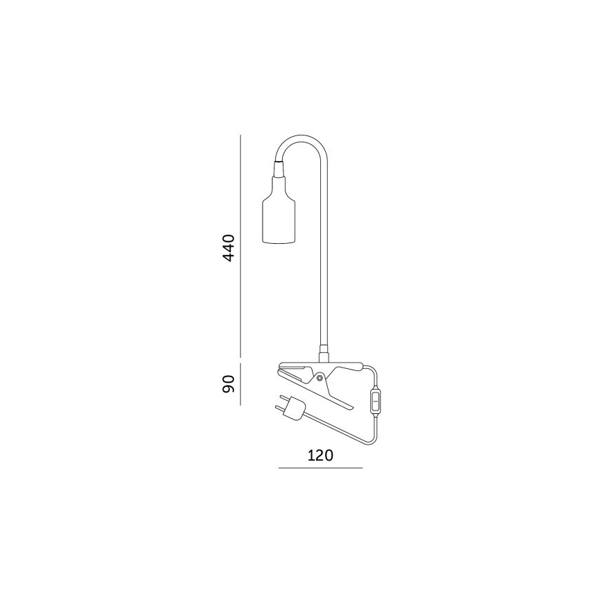 Lámpara de mesa flexible con clip para cultivo de plantas PLANTY 1xE27/30W/230V blanca