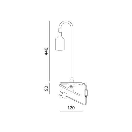 Lámpara de mesa flexible con clip para cultivo de plantas PLANTY 1xE27/30W/230V negra
