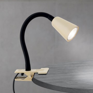 Lámpara de mesa flexible con pinza DOTTY 1xGU10/10W/230V beige/negro