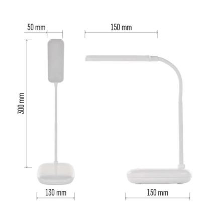 Lámpara de mesa flexible LED regulable LED/12W/230V 3000K/4000K/6500K blanco