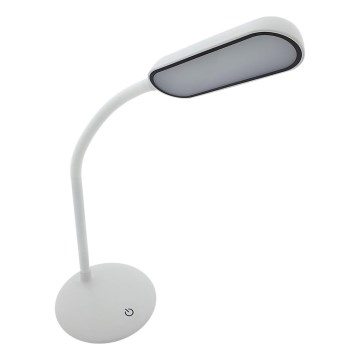 Lámpara de mesa flexible LED regulable táctil LED/6W/5V USB 1200 mAh blanca