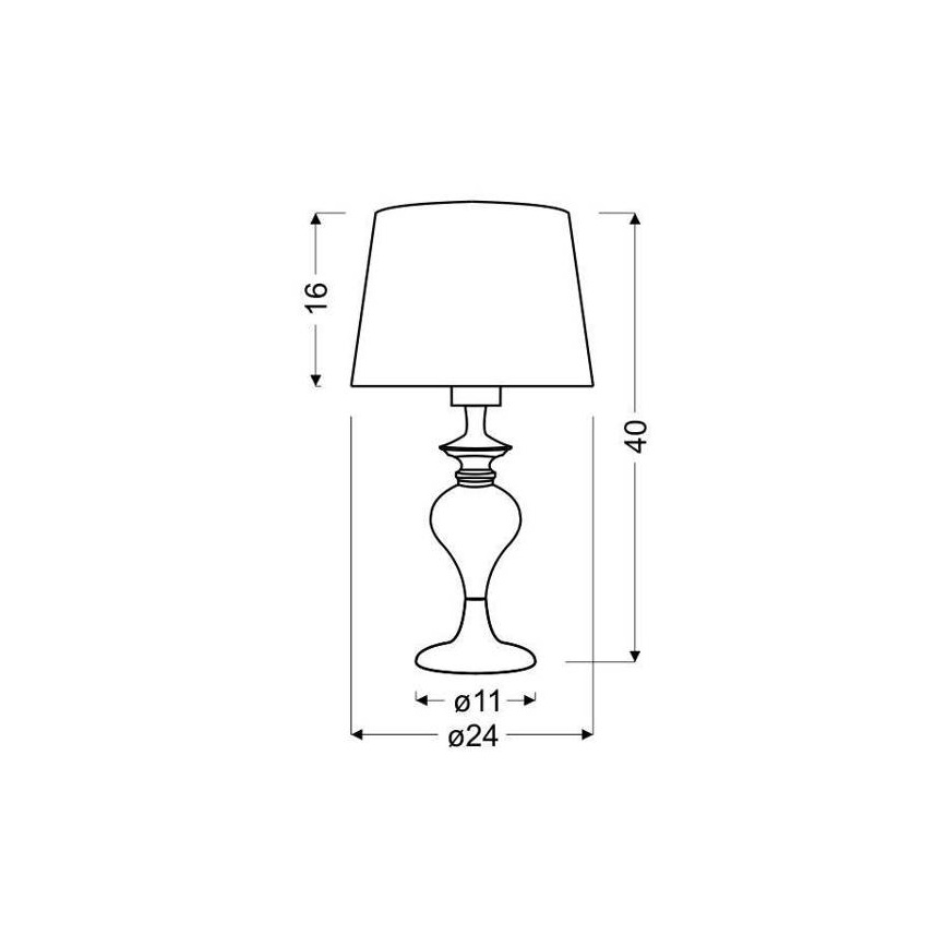 Lámpara de mesa GILLENIA 1xE27/60W/230V