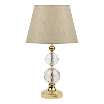 Lámpara de mesa GOLD CRYSTAL 1xE27/40W/230V beige/dorada