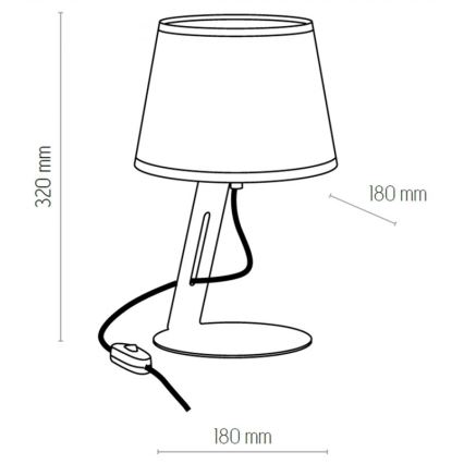 Lámpara de mesa GRACIA 1xE27/60W/230V blanco