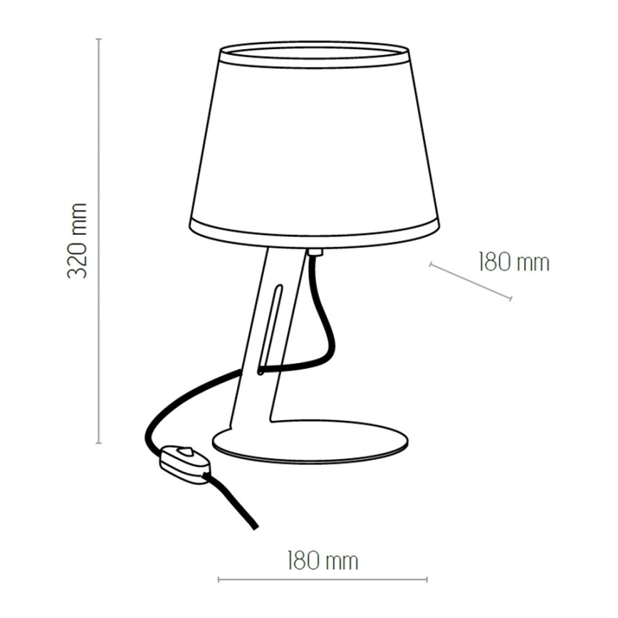 Lámpara de mesa GRACIA 1xE27/60W/230V blanco