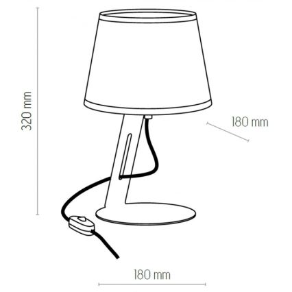Lámpara de mesa GRACIA 1xE27/60W/230V negro