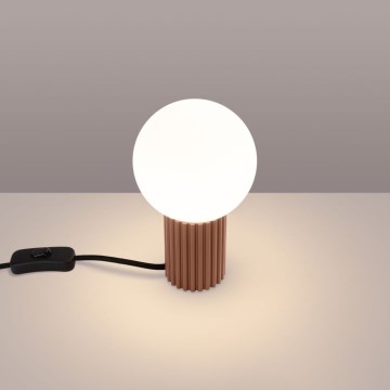 Lámpara de mesa HALO 1xG9/8W/230V diá. 12 cm marrón