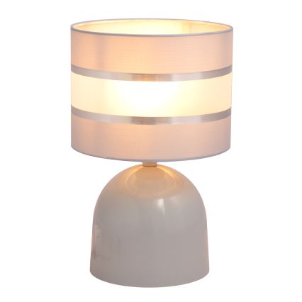Lámpara de mesa HELEN 1xE27/15W/230V gris/plata