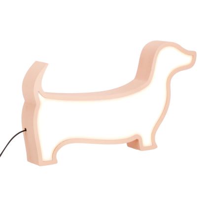 Lámpara de mesa infantil DOG LED/12W/230V rosa