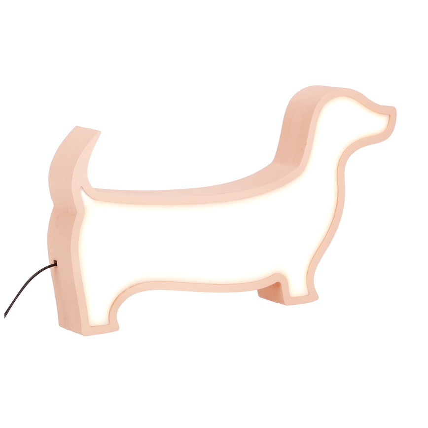 Lámpara de mesa infantil DOG LED/12W/230V rosa