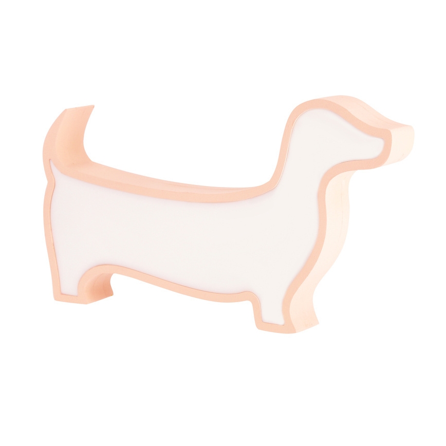 Lámpara de mesa infantil DOG LED/12W/230V rosa
