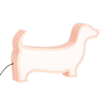 Lámpara de mesa infantil DOG LED/12W/230V rosa