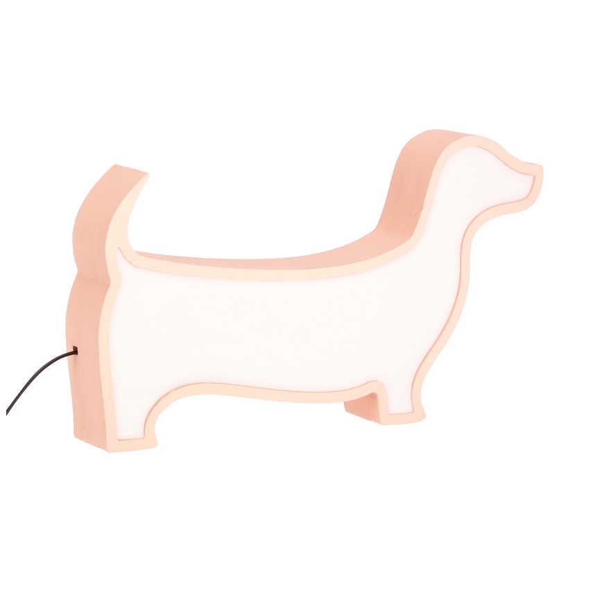 Lámpara de mesa infantil DOG LED/12W/230V rosa