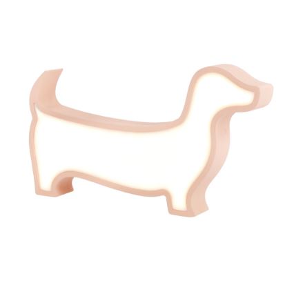 Lámpara de mesa infantil DOG LED/12W/230V rosa
