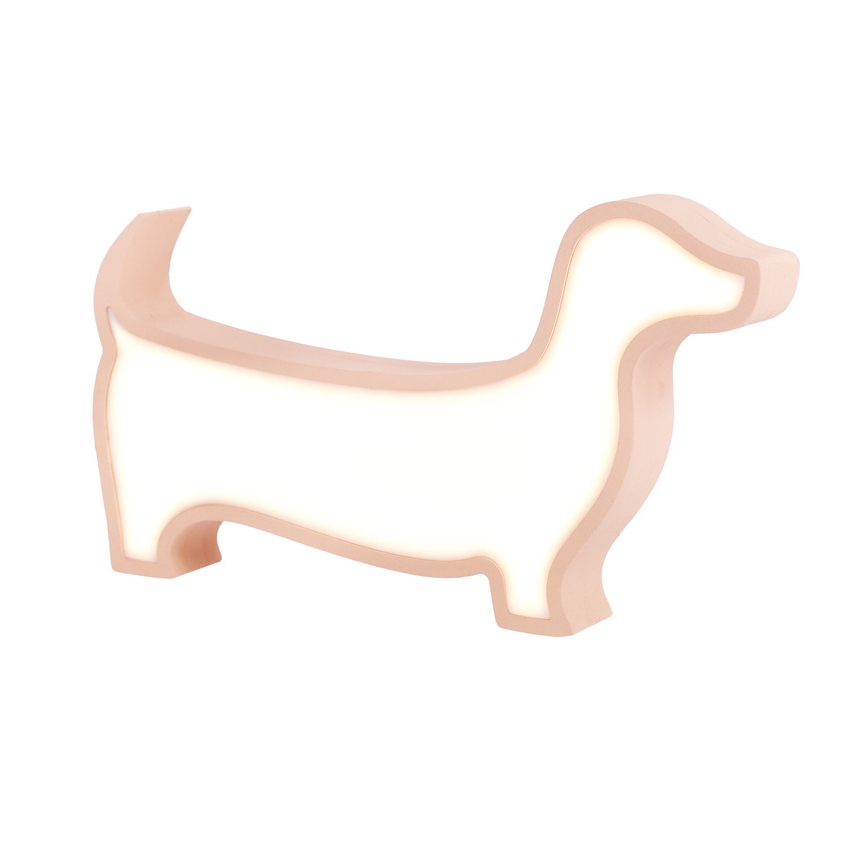 Lámpara de mesa infantil DOG LED/12W/230V rosa