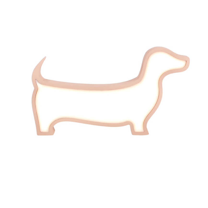 Lámpara de mesa infantil DOG LED/12W/230V rosa