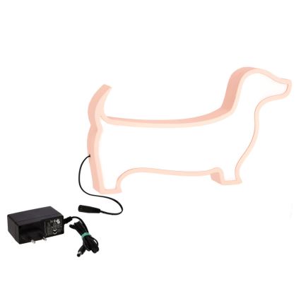 Lámpara de mesa infantil DOG LED/12W/230V rosa