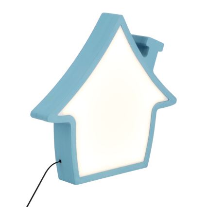 Lámpara de mesa infantil HOUSE LED/10W/230V azul