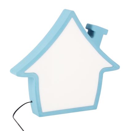 Lámpara de mesa infantil HOUSE LED/10W/230V azul