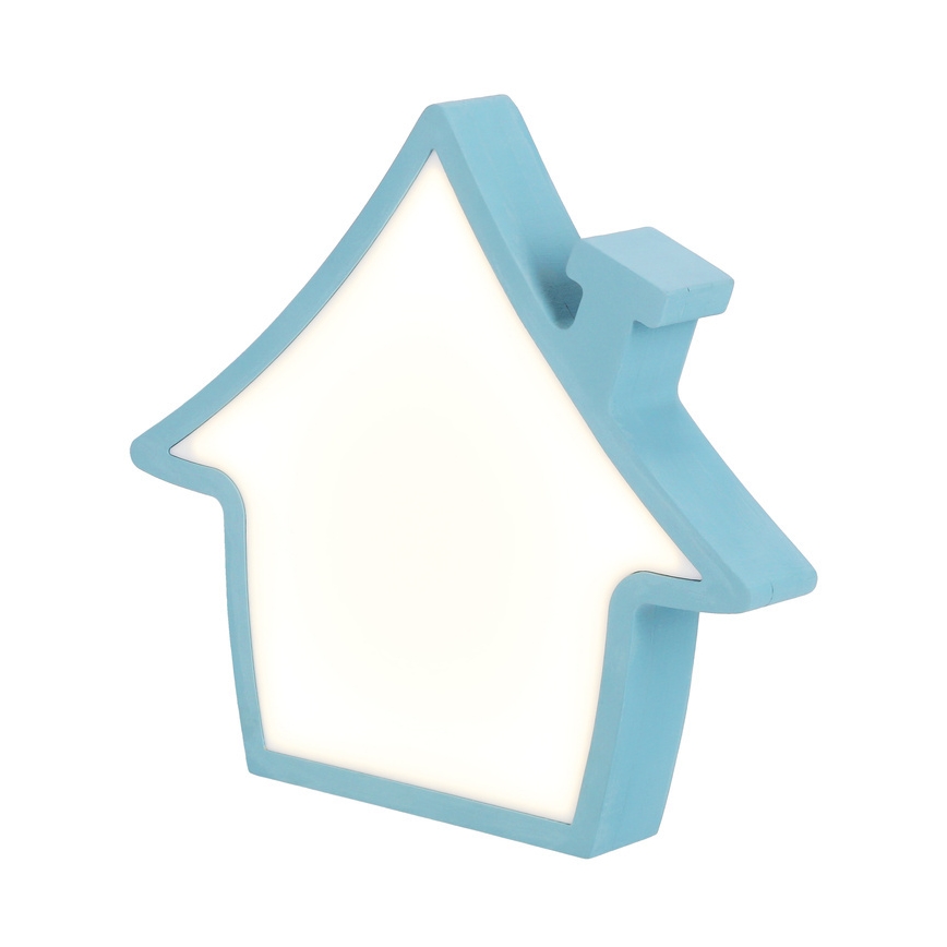 Lámpara de mesa infantil HOUSE LED/10W/230V azul
