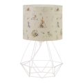 Lámpara de mesa infantil KIDS ROOM 1xE27/60W/230V Ø 18 cm con motivos de animales
