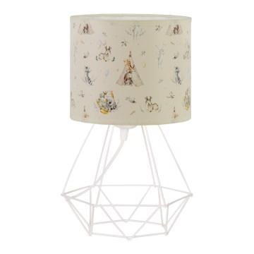 Lámpara de mesa infantil KIDS ROOM 1xE27/60W/230V Ø 18 cm con motivos de animales