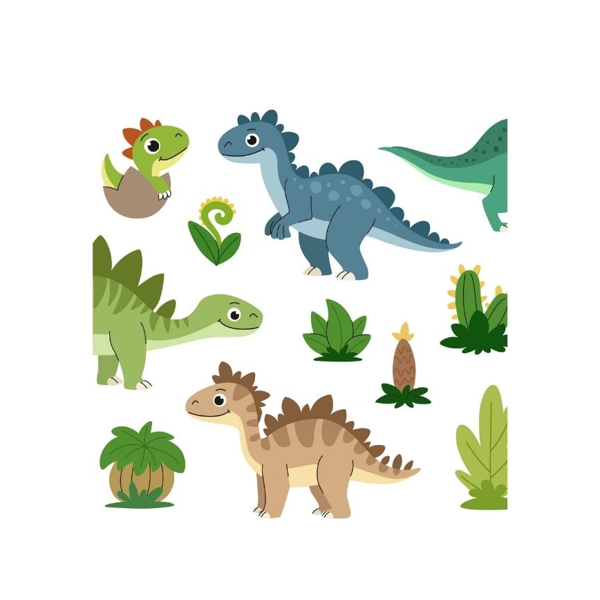 Lámpara de mesa infantil KIDS ROOM 1xE27/60W/230V Ø 18 cm dinosaurio