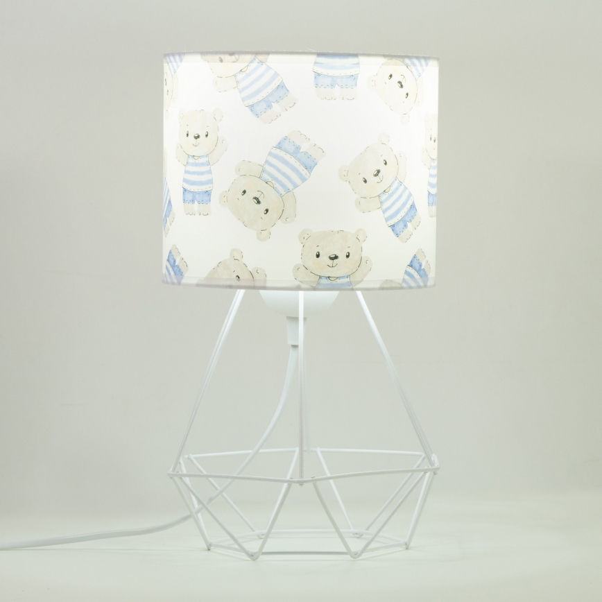 Lámpara de mesa infantil KIDS ROOM 1xE27/60W/230V Ø 18 cm, diseño osito