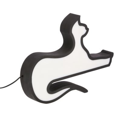 Lámpara de mesa infantil LED CAT, 13W/230V, negra