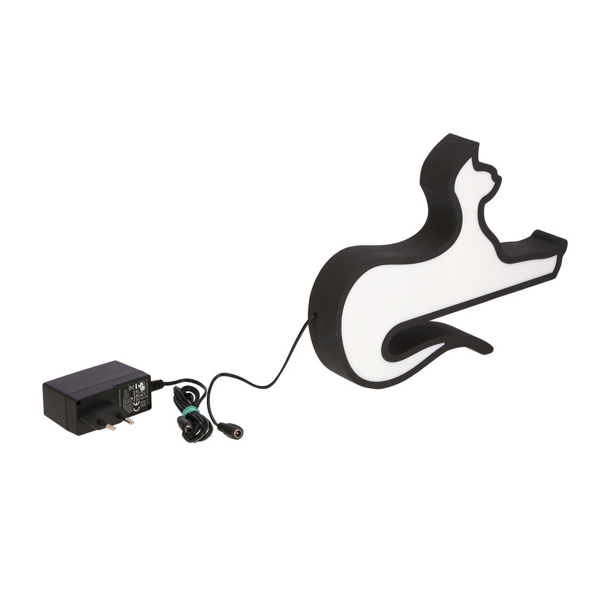Lámpara de mesa infantil LED CAT, 13W/230V, negra