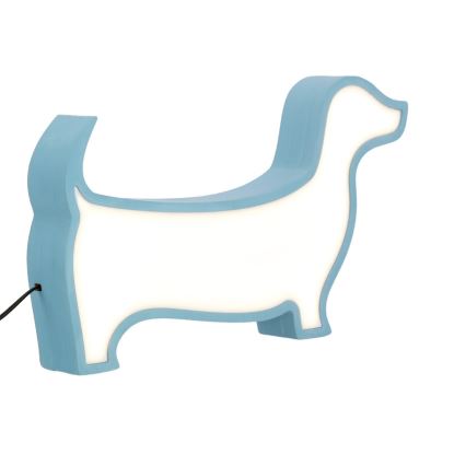 Lámpara de mesa infantil LED DOG LED/12W/230V azul