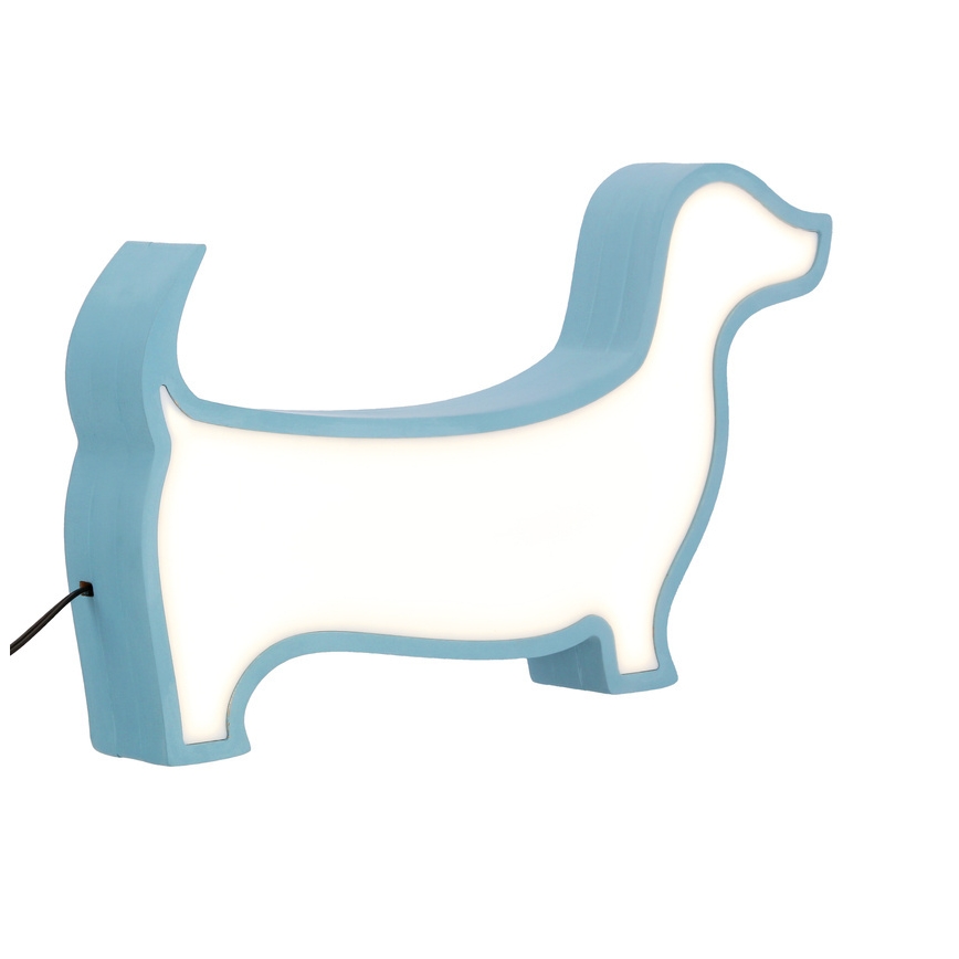 Lámpara de mesa infantil LED DOG LED/12W/230V azul
