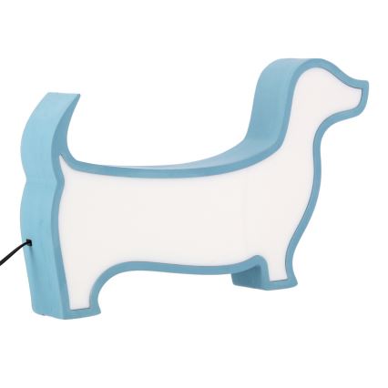 Lámpara de mesa infantil LED DOG LED/12W/230V azul