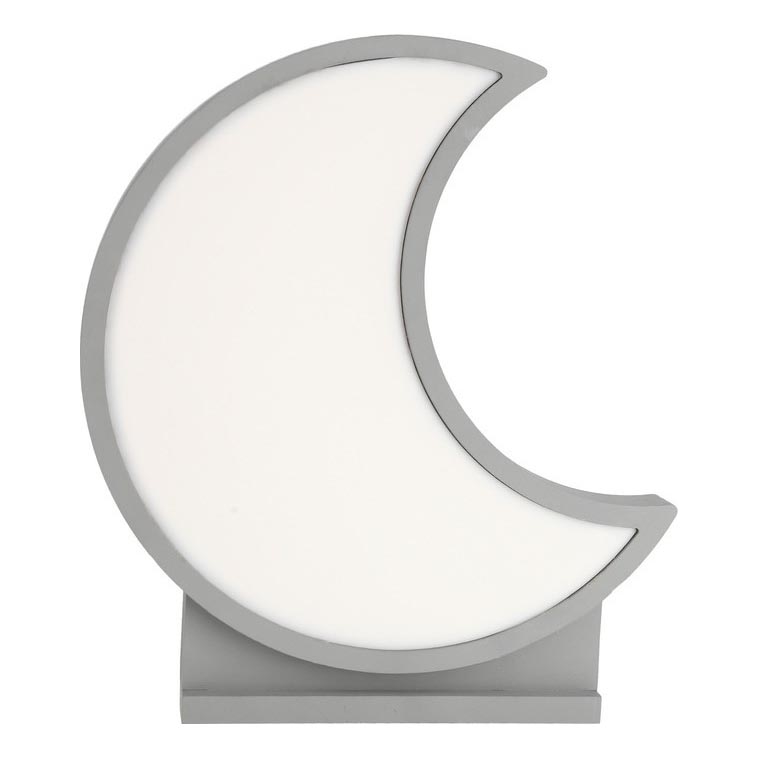 Lámpara de mesa infantil LED MOON 12W/230V gris