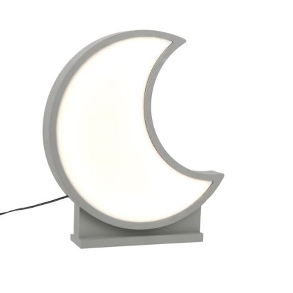Lámpara de mesa infantil LED MOON 12W/230V gris