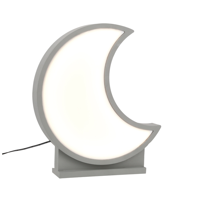 Lámpara de mesa infantil LED MOON 12W/230V gris