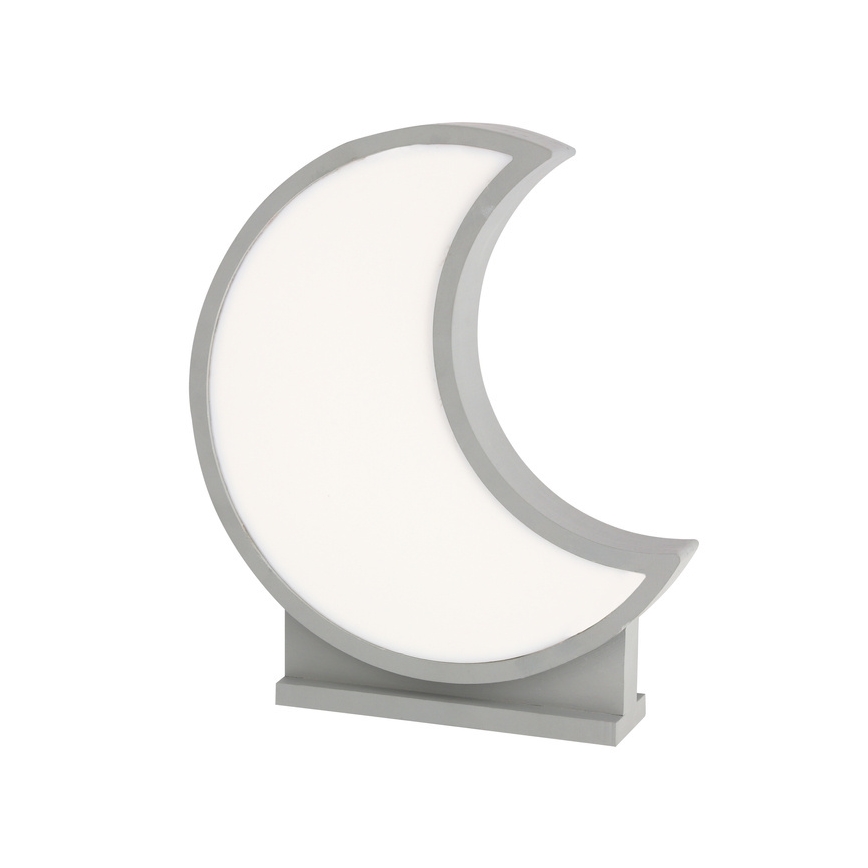Lámpara de mesa infantil LED MOON 12W/230V gris