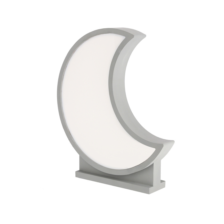 Lámpara de mesa infantil LED MOON 12W/230V gris