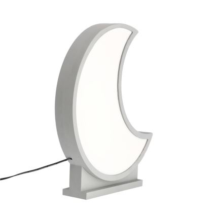 Lámpara de mesa infantil LED MOON 12W/230V gris