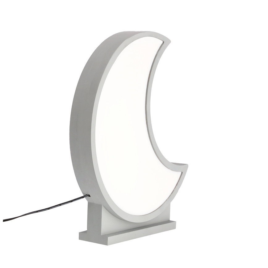 Lámpara de mesa infantil LED MOON 12W/230V gris
