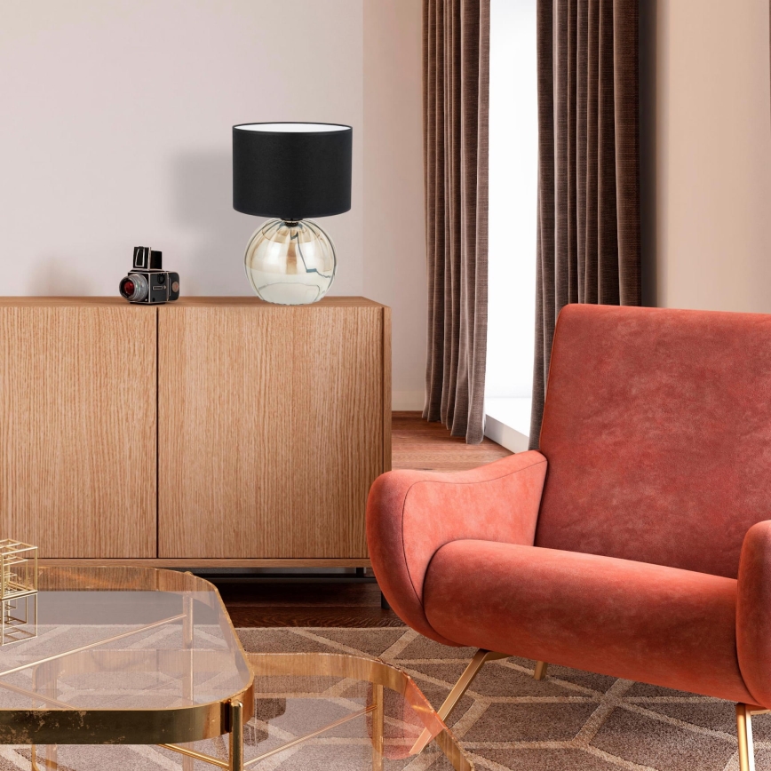 Lámpara de mesa JETTE 1xE27/15W/230V negro/beige