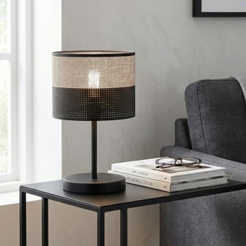 Lámpara de mesa KARBON 1xE27/15W/230V negra/gris