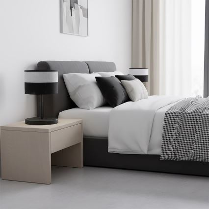 Lámpara de mesa KARBON 1xE27/15W/230V negra/gris