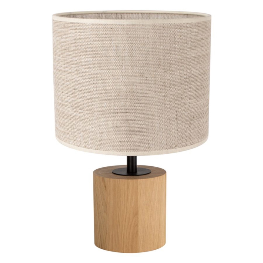 Lámpara de mesa KRETA 1xE27/25W/230V roble/beige roble