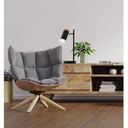 Lámpara de mesa LAGOS 1xGU10/15W/230V negro/marrón