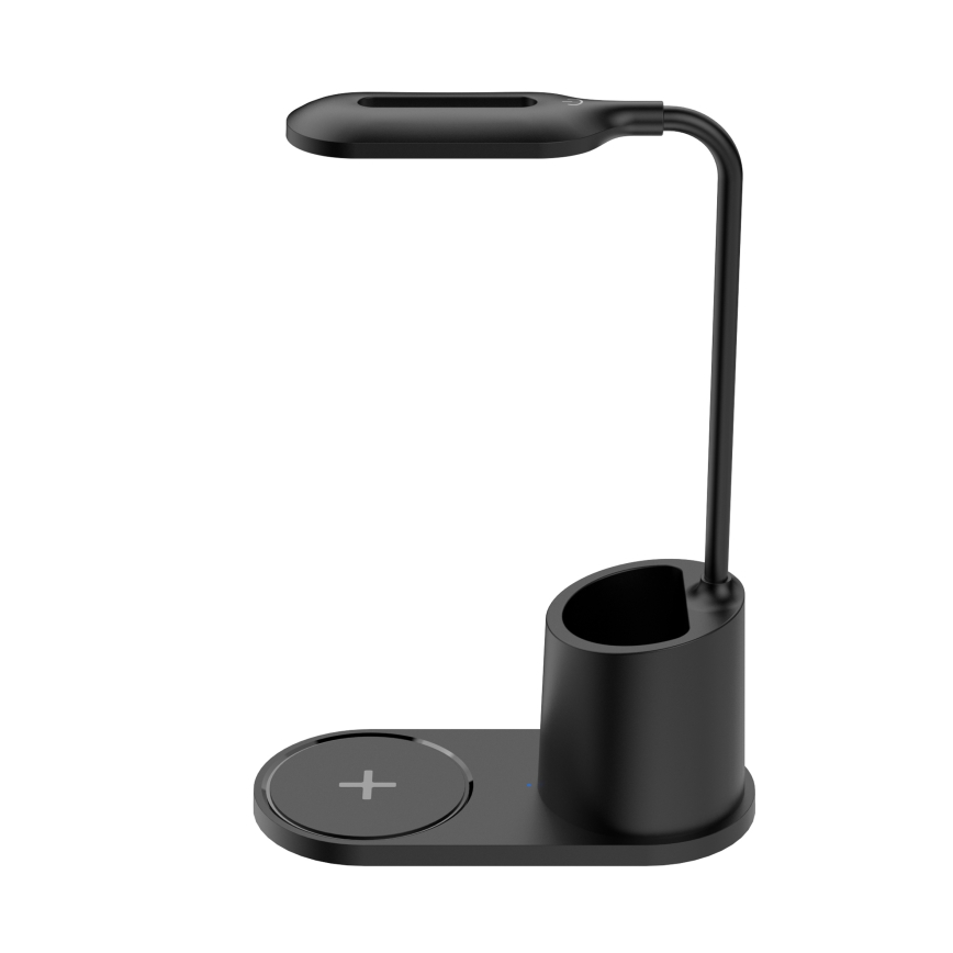 Lámpara de mesa LED LED/3W/5V con carga inalámbrica negro
