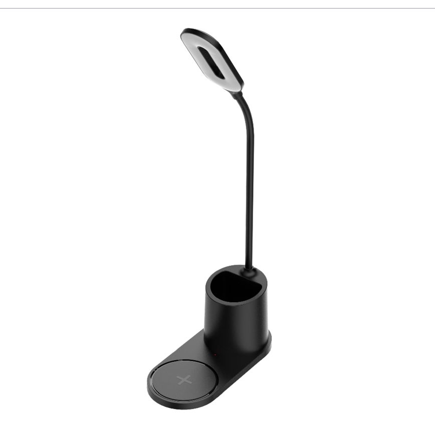 Lámpara de mesa LED LED/3W/5V con carga inalámbrica negro